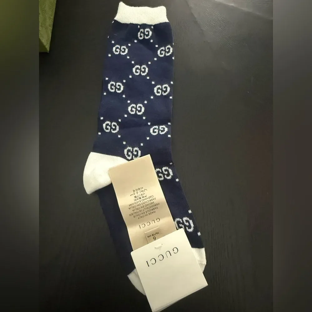 Brand new unisex Gucci  small Socks in Navy and White fits size 5-7